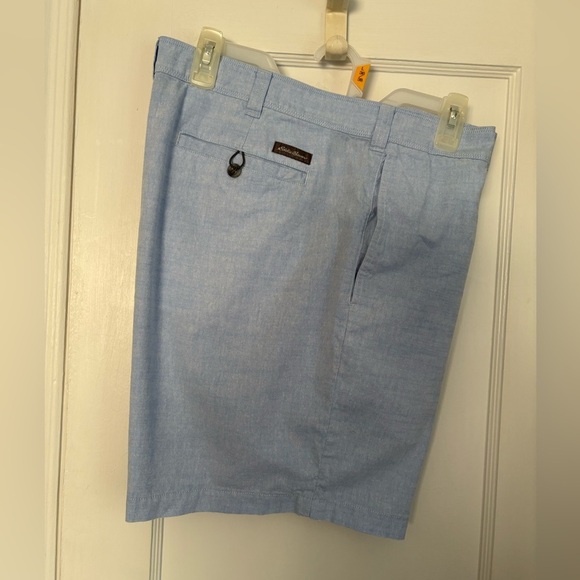 Eddie Bauer Classic Light Blue Flat Front Shorts Lightweight Cotton, size: 40 - Picture 2 of 9